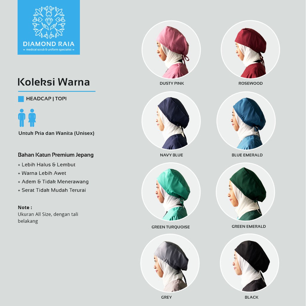 Topi Operasi/ Surgical Cap/ Headcap/ Haircap/ Surgery Cap
