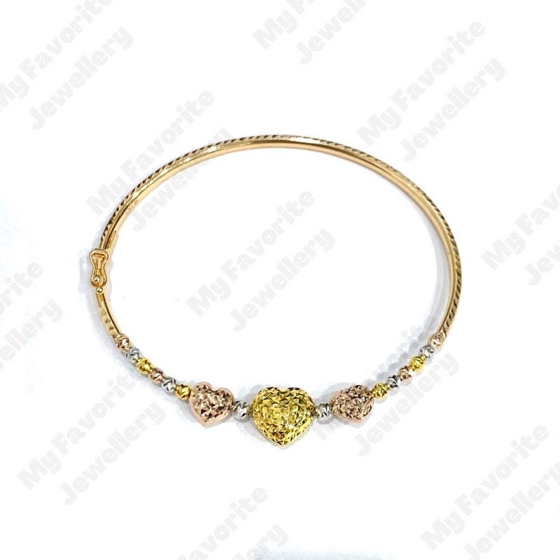 Gelang Bangle Love Bola-Bola Emas Asli Kadar 700