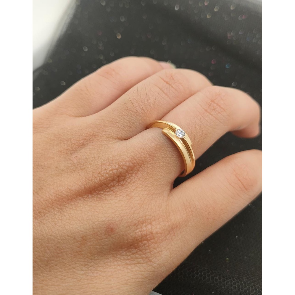 Cincin nikah Emas 17K - 1 Pasang 6 gr Kadar 750 - 470