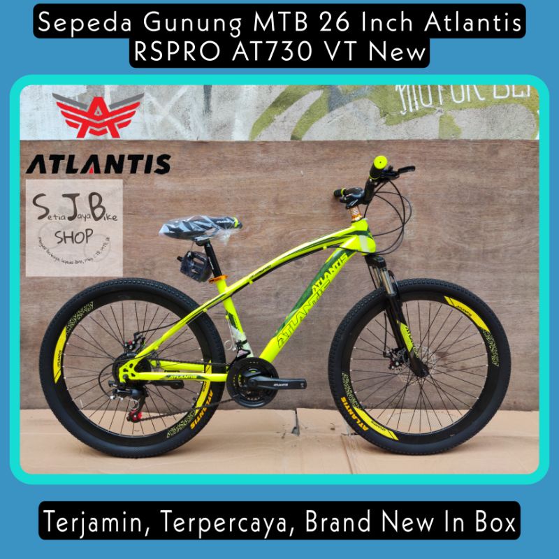 Sepeda Gunung MTB 26 Inch ATLANTIS RSPRO AT730 VT New Steel Hi-Ten 3x7 Speed