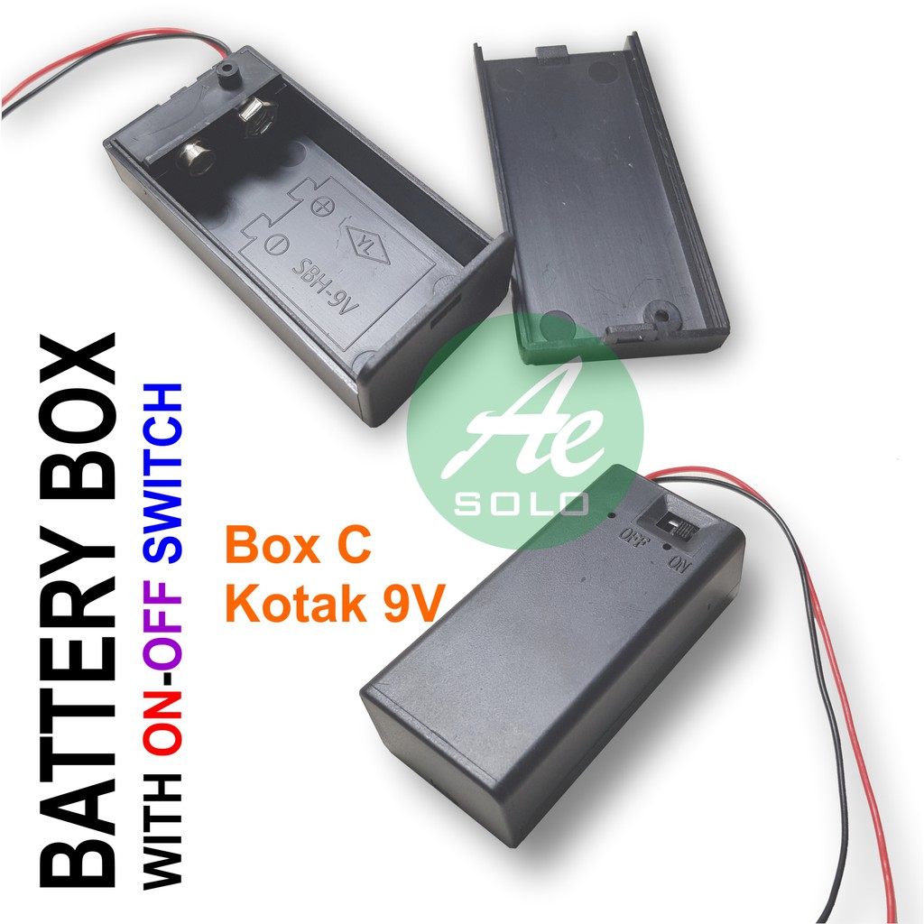 Battery Box Holder Battere Tempat Batere AA AAA 9V 18650 Switch On-Off