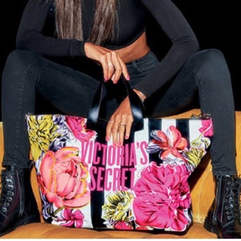 Victoria's Secret Bag Original VS gym tote hand traveling luggage selempang olah raga top handle