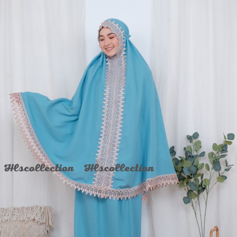 Mukena Dewasa Katun Polos Renda Premium Alfarizi