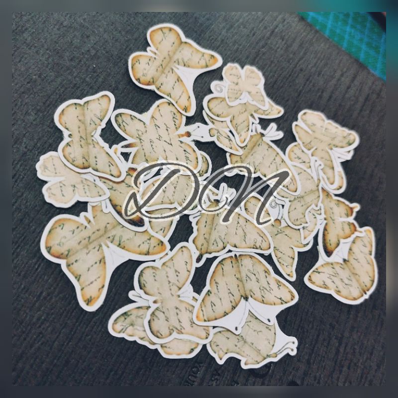 

isi 21 pcs stiker kertas mini kupu kupu sticker glossy aesthetic jurnal