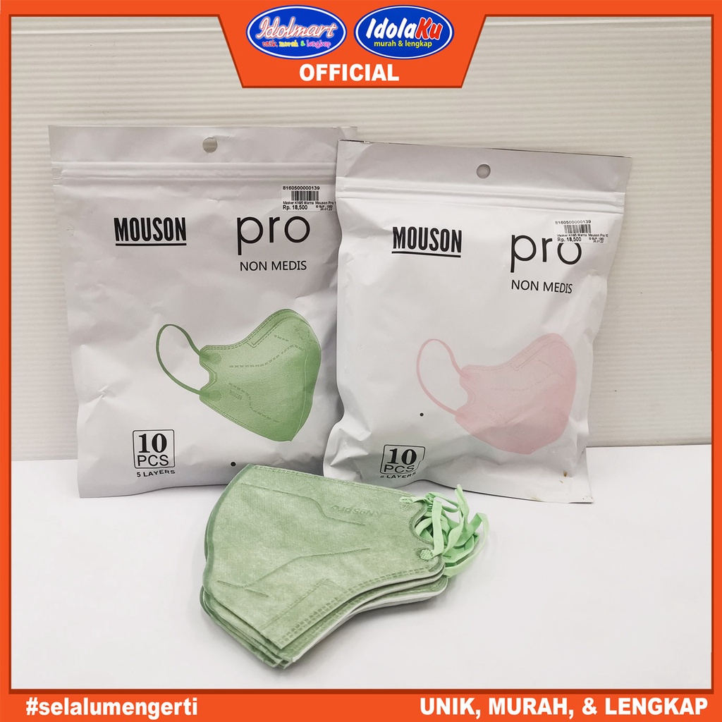 IDOLMART Masker KN95 Warna Mouson Pro 5ply isi 10pcs Surabaya