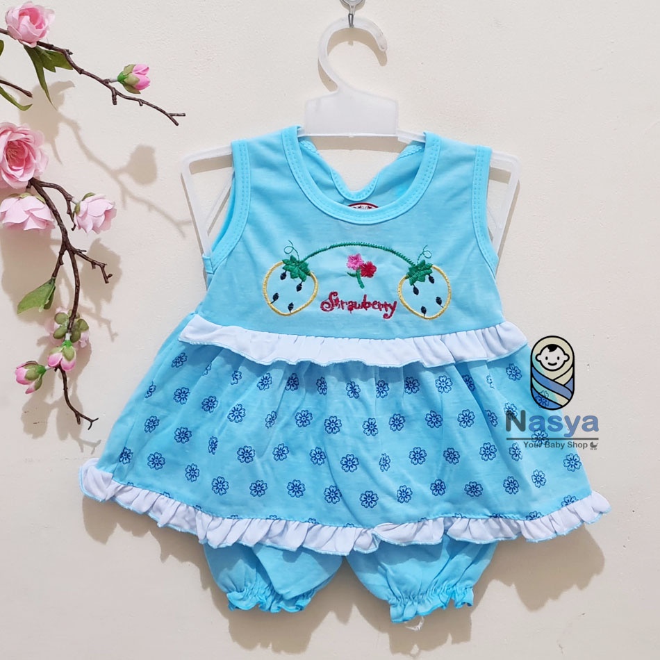 [N-064] Baju Bayi  Perempuan Setelan gambar strawberry / baju bayi MURAH