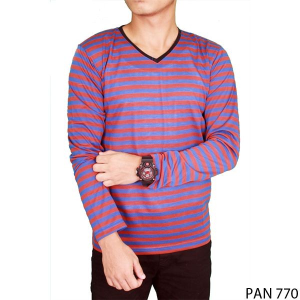 Long Sleeved T-Shirt Salur Ungu – Biru – PAN 770