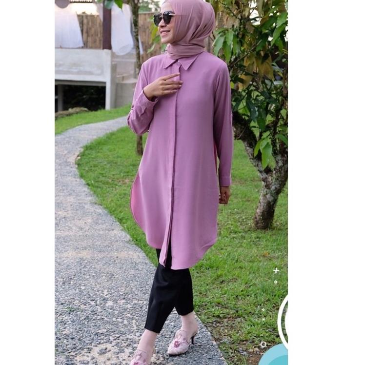 Rekomendasi Ailen Tunik Atasan Muslim Fashion Wanita Termurah & Terlaris - Putih