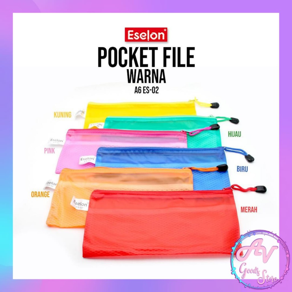 

Pocket File WARNA ES-02 / Tempat File / Map File Berkas / Tempat Pensil / Zipper File