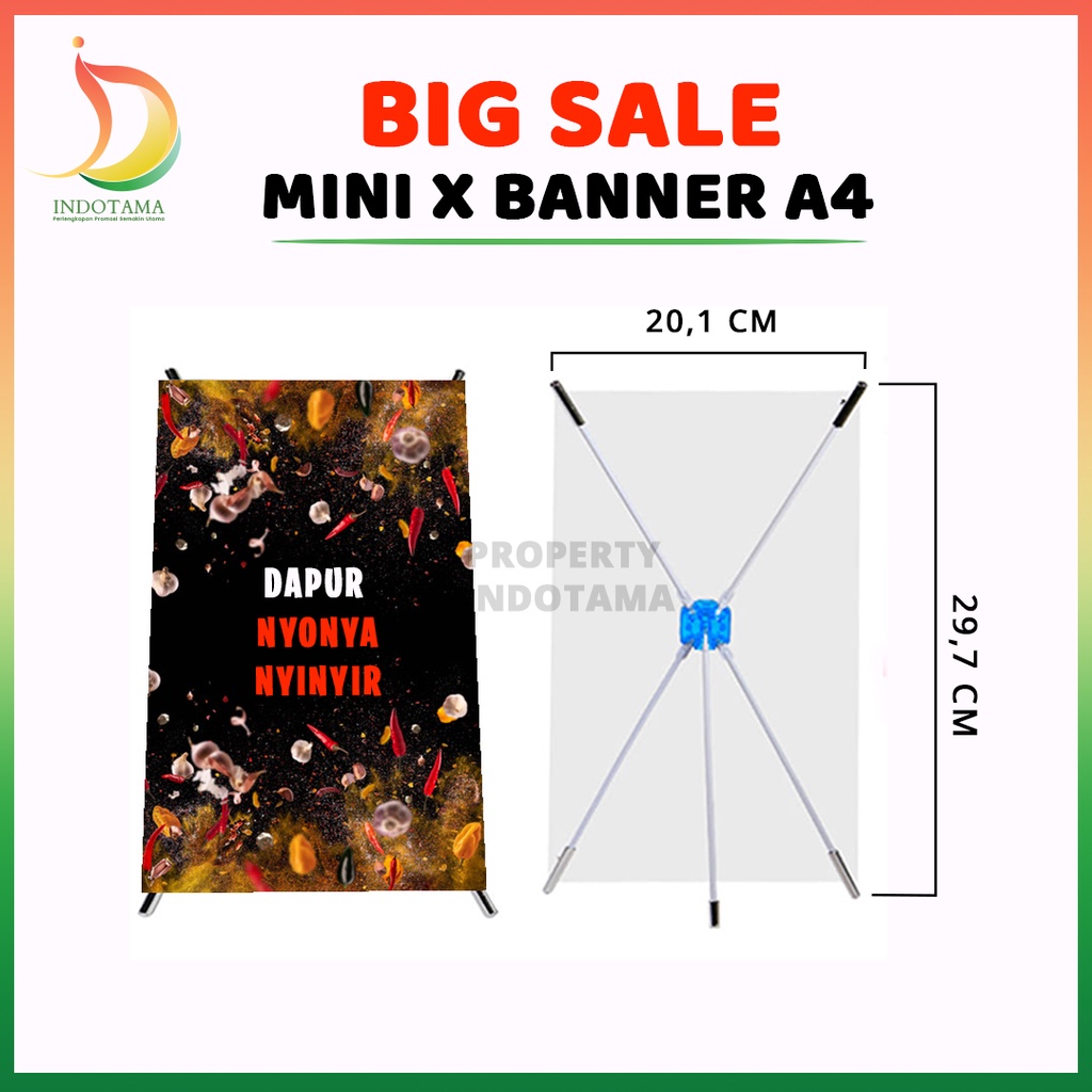 Stand Banner Meja Standing Banner MINI A4 dan A3 Mini X Banner A4