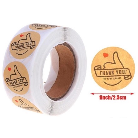 

Promo Murah Sticker Label Tag Thank You Bulat D 2.5 cm isi 100 Pcs - Black Thumbs Up