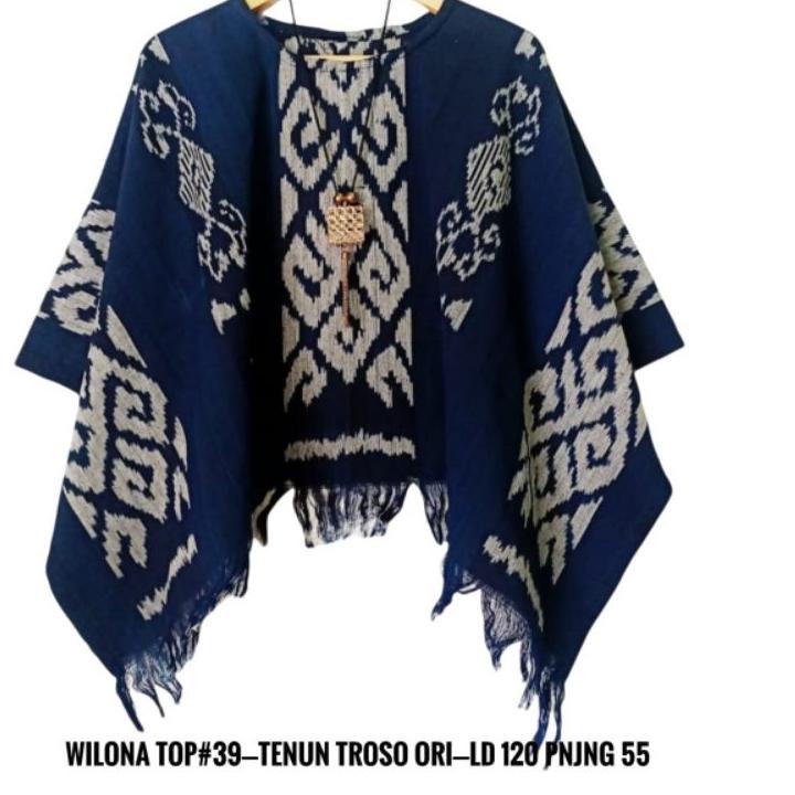 Muraaaahh.. WILONA Top Blus Lurik TENUN TROSO Batik Atasan Kantor Modern Muslim Kerja Pesta Seragama