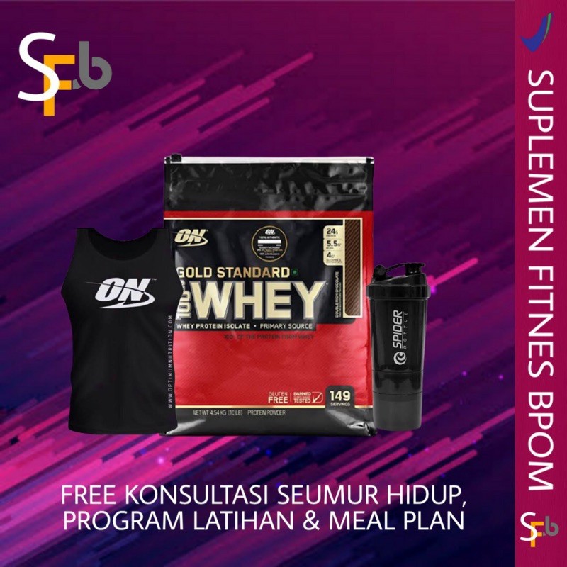 ON WHEY GOLD STANDARD 10 LBS OPTIMUM NUTRITION SUPLEMEN SUSU FITNES FITNESS TINGGI PROTEIN GYM