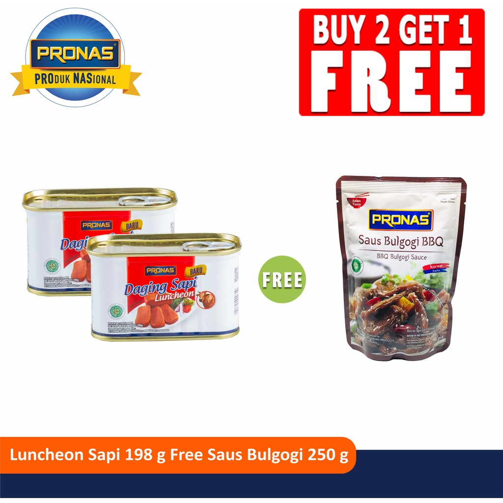 

PRONAS Luncheon Sapi 198 gr (2pcs) Free Stir Fry Bulgogi 250 gr