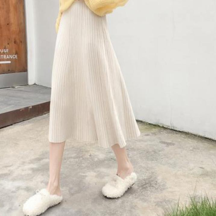 Import Terlaris Skirt/Midi Skirt/rok rajut Rok Span Panjang/fashion wanita Rok Korea ♣