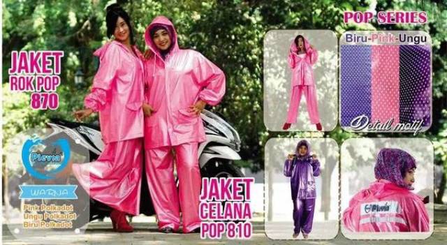 JAS HUJAN JAKET CELANA POP MEREK PLEVIA 810 STELAN RAINCOAT MURAH (BACA DESKRIPSI)