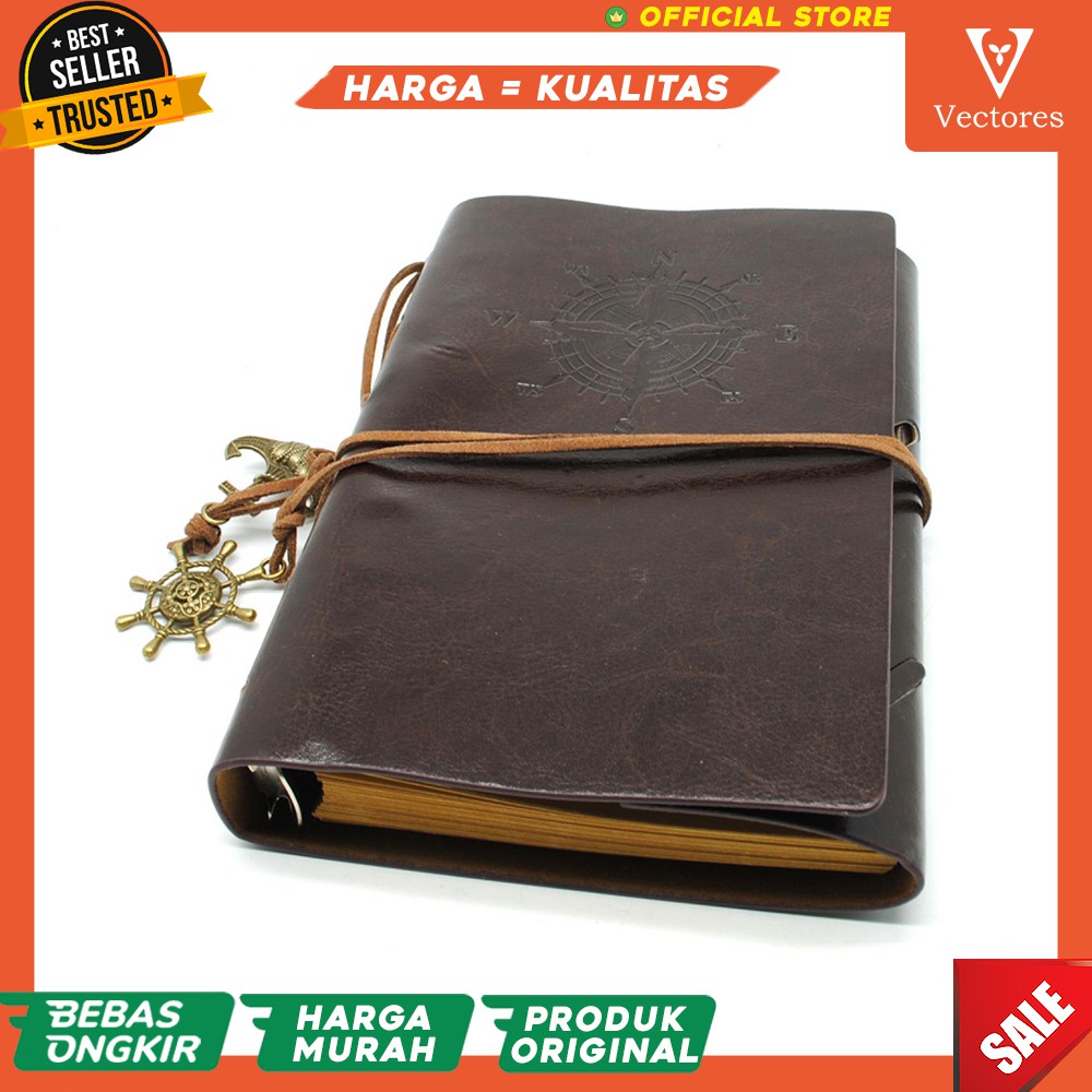 [ORIGINAL] Notebook Binder Cokelat Buku Catatan Hadiah Unik Harian Terbaru A5