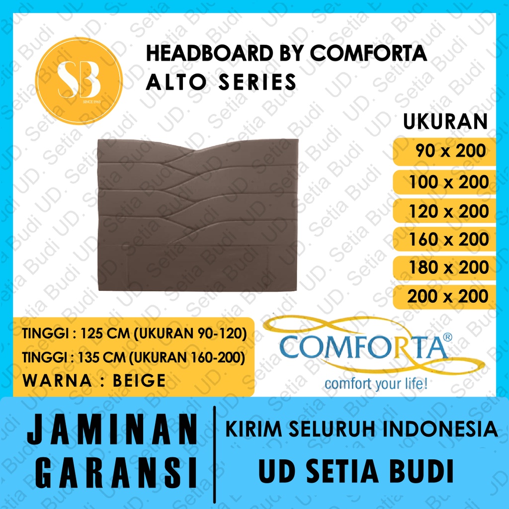 Headboard Alto Kasur Comforta Springbed 200x200 180x200 160x200 120x200 100x200 90x200