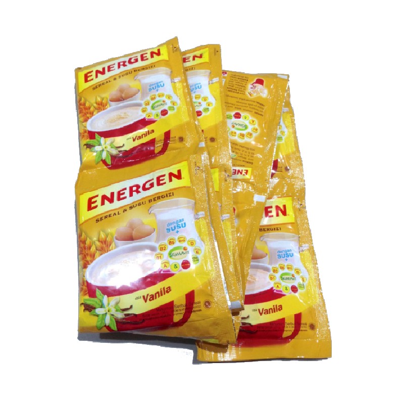 Energen Sereal dan Susu Vanila, Cokelat, Jagung, Kacang Hijau, Jahe 1 Renceng (10 Sachet x 30gr)