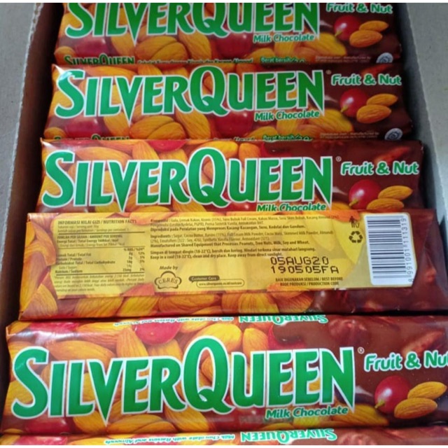 

Silverqueen fruit & nut 33gr promo isi 10