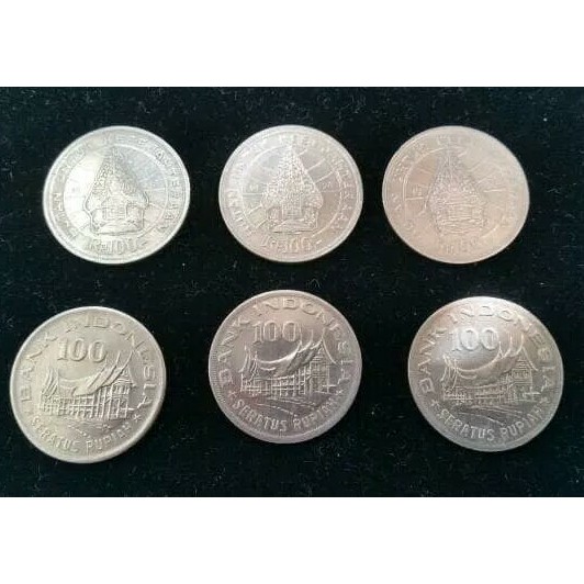 Koin Uang Lama Kuno 100 Rupiah Tahun 1978 Edisi Gunungan Wayang Rumah Gadang