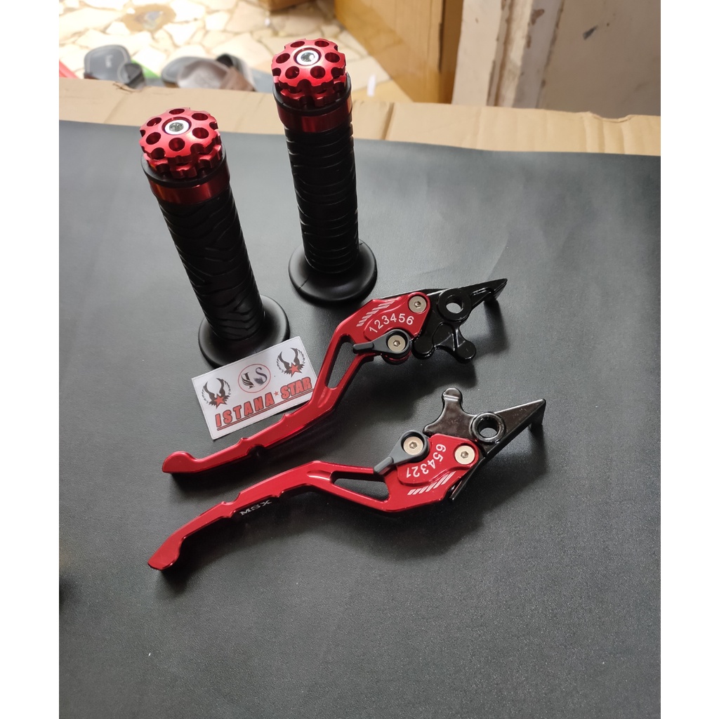 Handle Rem NMax N Max 2015 2016 2017 2018 2019 2020 Yamaha Handle Variasi 1 SET Handle +Grip ring MERAH