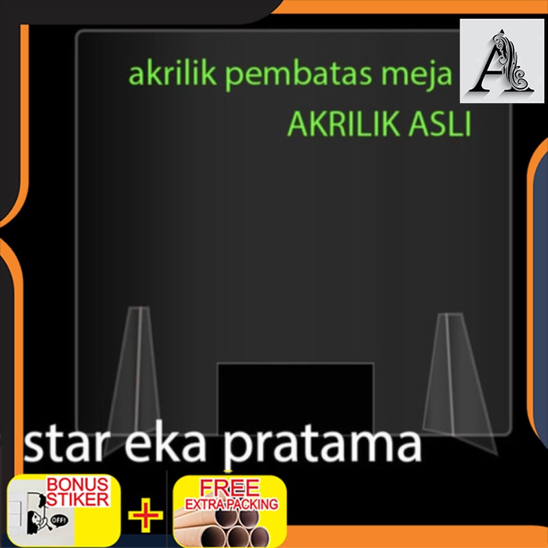 

Promo Akrilik pembatas meja (2mm)(bening) - dengan lubang