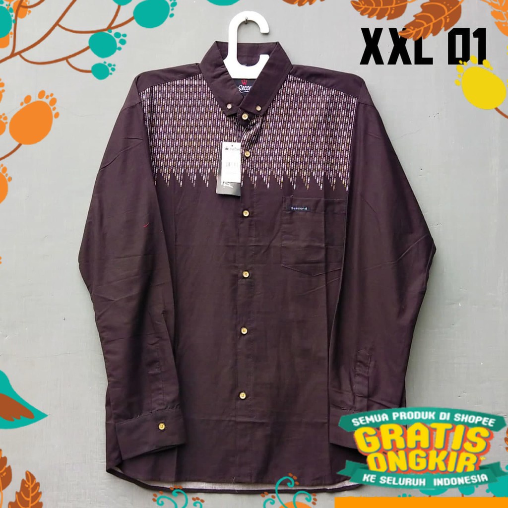 Pink Hijau biru abu maron big size jumbo / Kemeja pria panjang distro XXL / 3L hem kerja cowok / bap