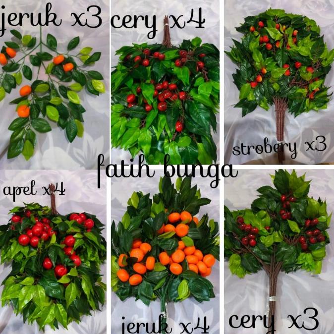 daun buah apel artificial/bunga plastik/bunga hias