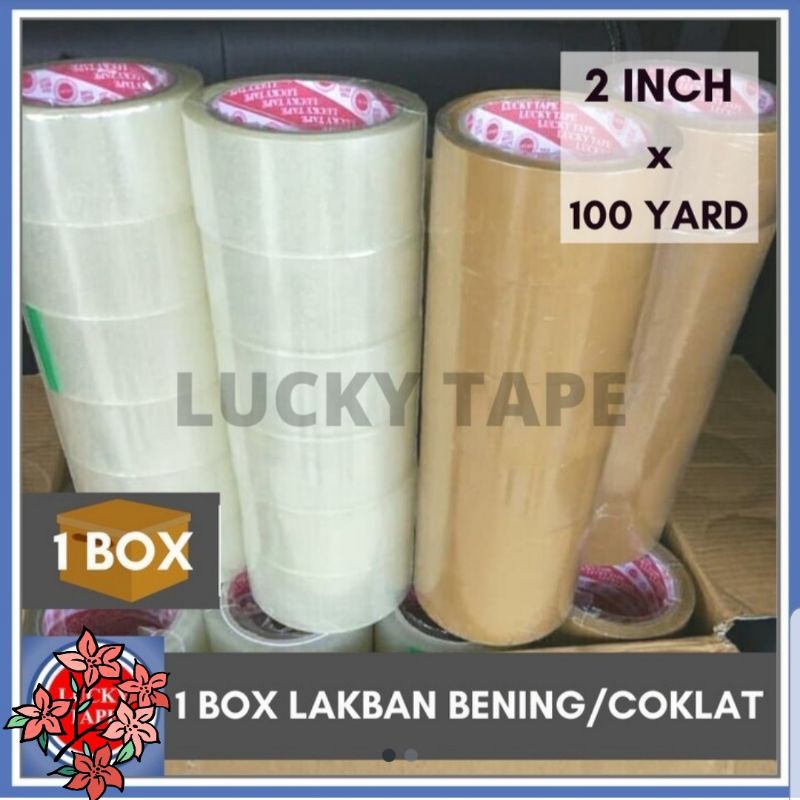 lakban bening / coklat 2 inch 100 yard. 1 slop 6 roll