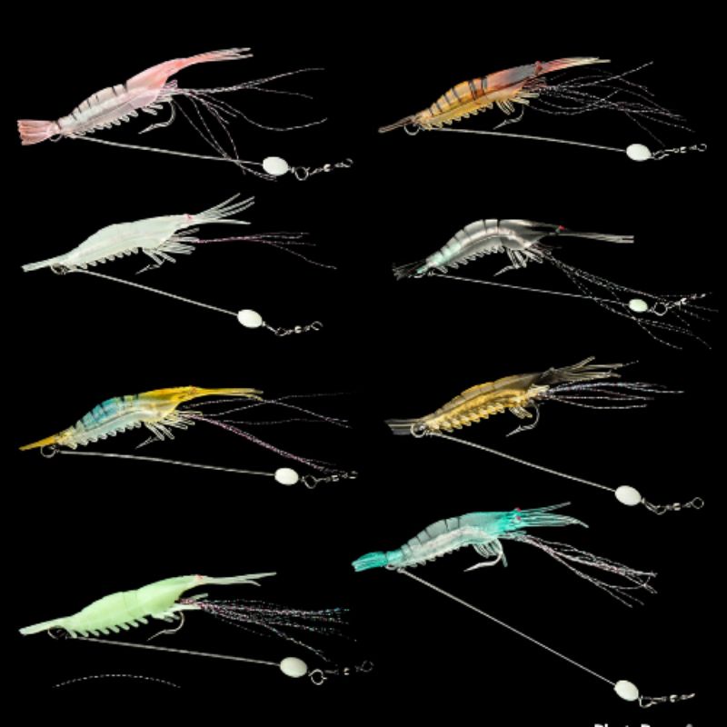 umpan udang / umpan pancing bercahaya panjang 8.5 cm 6g / umpan  ikan model udang