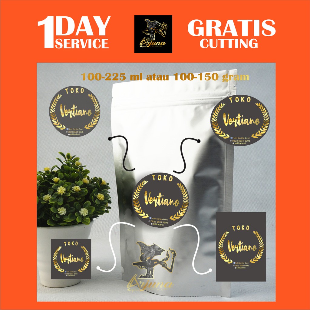 

Arjuna Cetak Stiker Standing Pouch 150 Gram Label Makanan Print Sticker Custom Kemasan Produk A5