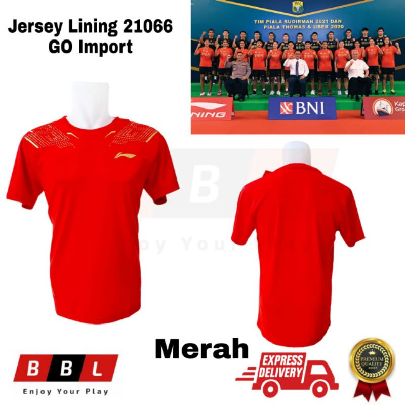 Jersey Badminton Lining Sudirman Cup Thomas Cup 2021 Jersey Bulutangkis Timnas Indonesia Indonesia m