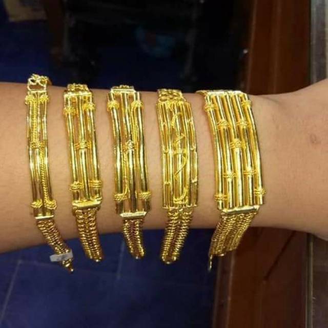 Gelang Bambu 10 gram - 50 gram Emas LM/London 24K kadar 99,9%