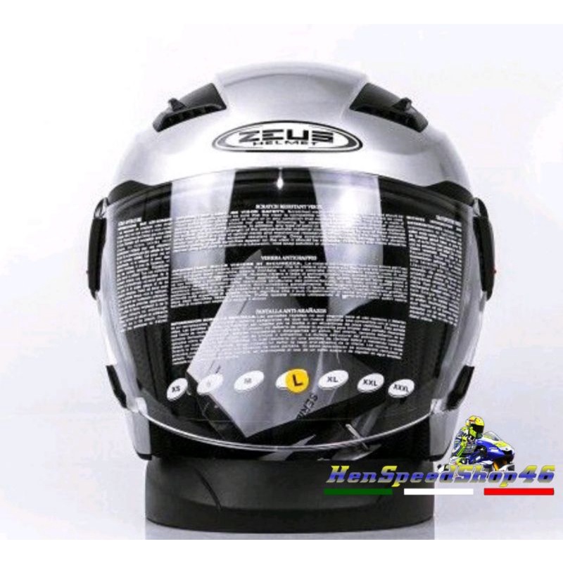HELM ZEUS 611 SILVER - Solid_ half face/original 100% zeus-1