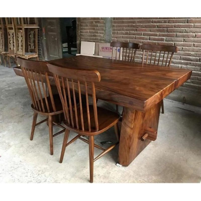 meja makan kayu meh , meja kayu suar ,  set meja cafe terbaru , meja cafe murah