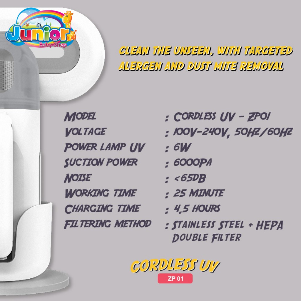 Zuupermum ZP01 Cordless UV Vacuum Cleaner - Penghisap Debu