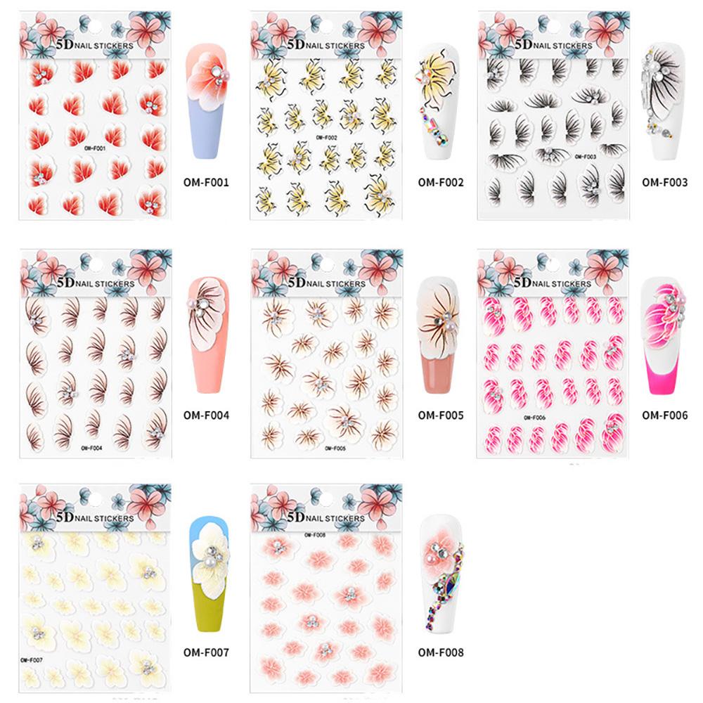 Mxbeauty Dekorasi Nail Art 5D Perekat Diri Tahan Air Manicure Decals