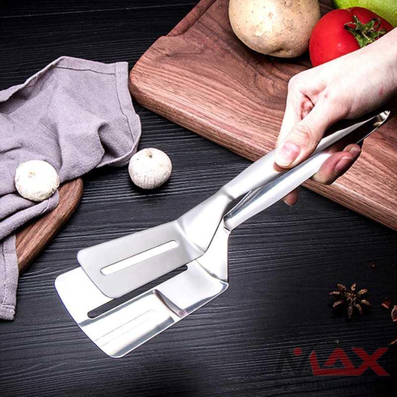 Spatula masak HILIFE Spatula Tong Frying Fried Steak Fish Shovel Masak Goreng H2350 Warna Silver