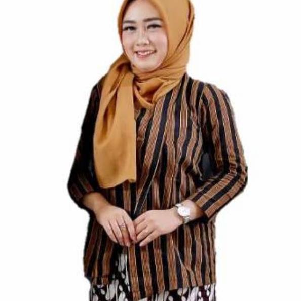 kebaya wanita  8625 Baju Kebaya Lurik Cewek Baju Kebaya Kutu Baru Lurik Salur ㋿