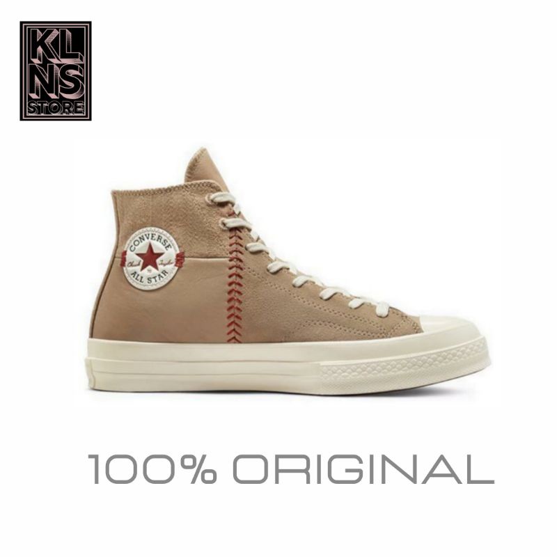 SEPATU CONVERSE CHUCK 70 CRAFTED SPLIT CONSTRUCTION NOMAD KHAKI DARK TERRACOTTA EGRET