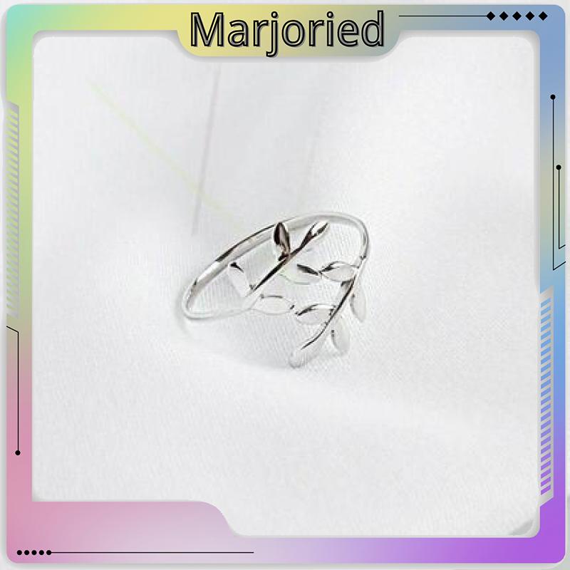 Cincin Charms Olive Tree Branch Leaves Open Ring Wedding Rings Adjustable Jewelry-MJD