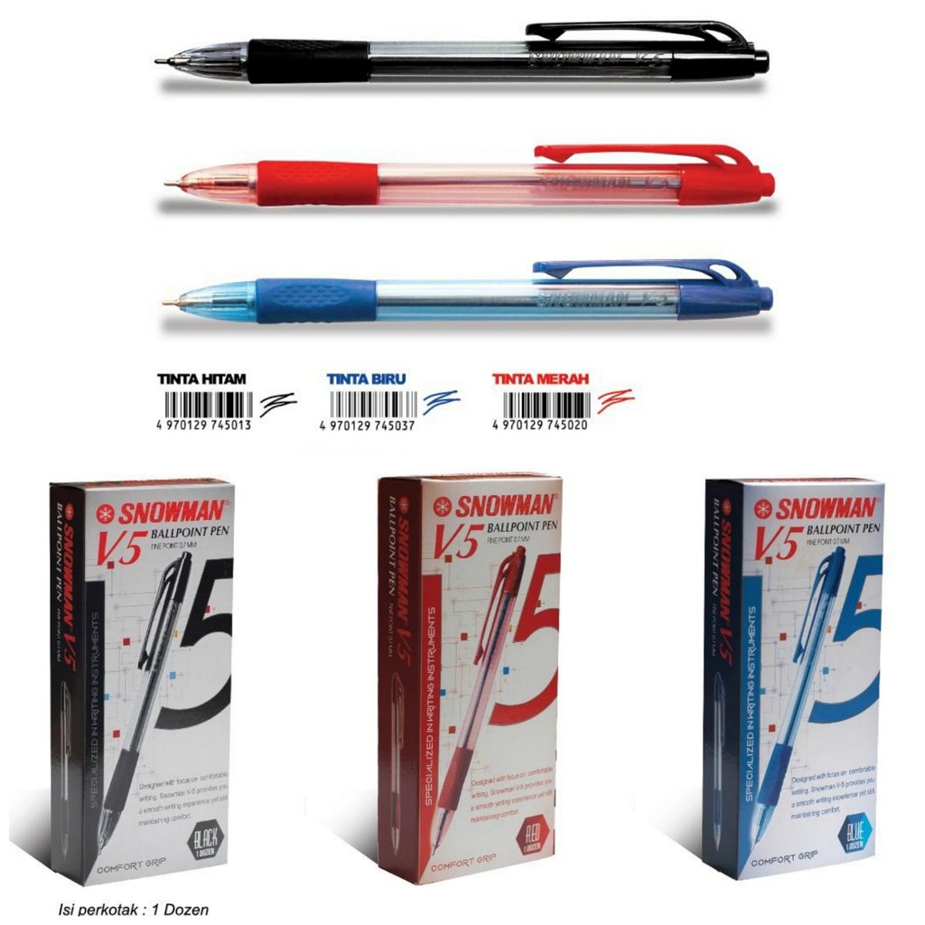 

BALLPOINT PEN SNOWMAN V-5 SEMI GEL (PER LUSIN)