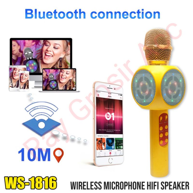 Mic Karaoke Bluetooth Wireless HIFI WSTER WS1816 WS-1816