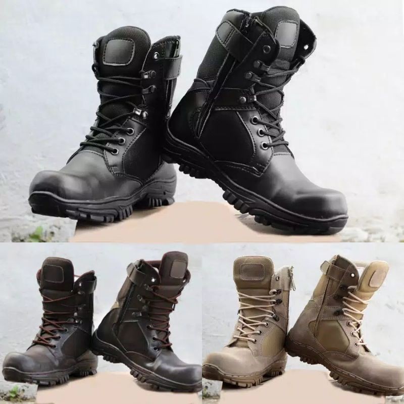 SEPATU PRIA CHEAP TINGGI UJUNG BESI MODEL SEPATU PDL TNI & POLRI