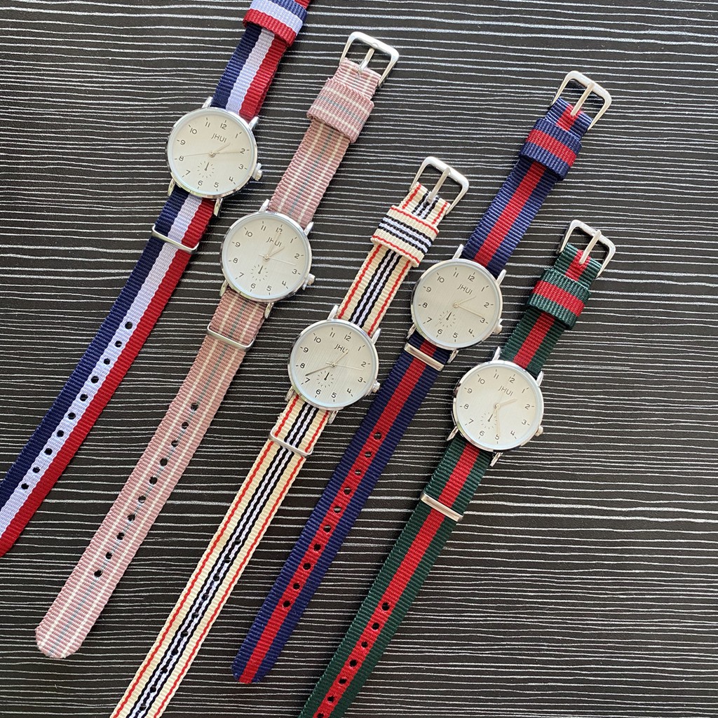 ✅Grosir Jam Senen - Jam Tangan Analog Quartz Wanita Strap Canvas Korean Style Fashion Jam Tangan Kanvas Impor