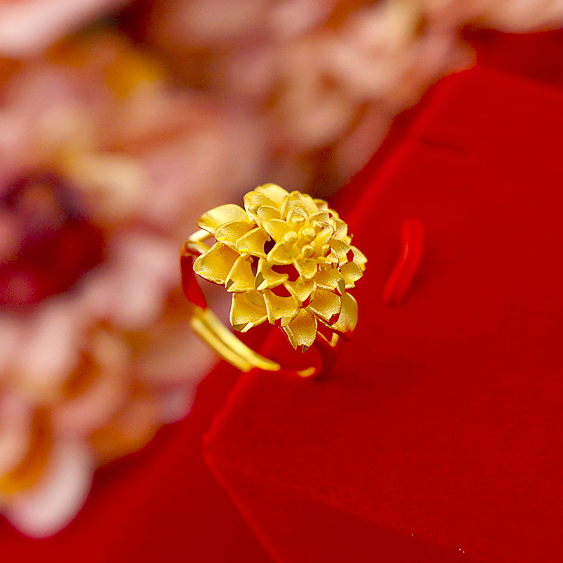 Cincin Adjustable Lapis Emas Asli Kadar 375 Gaya Jepang Dan Korea Untuk Wanita