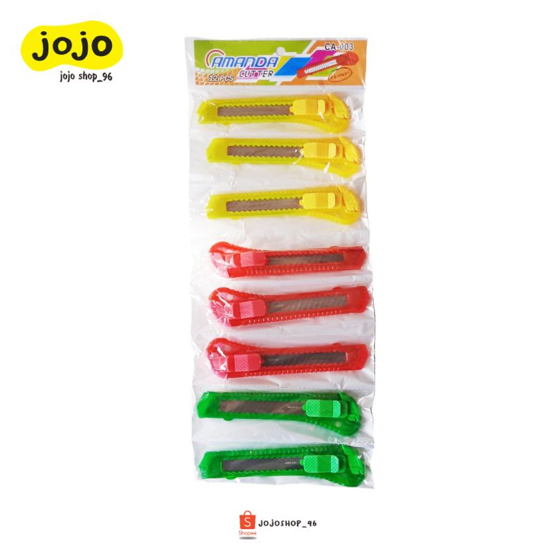 

Pisau Cutter Pemotong Kertas Warna Transparan AMANDA L-500 (12pcs)