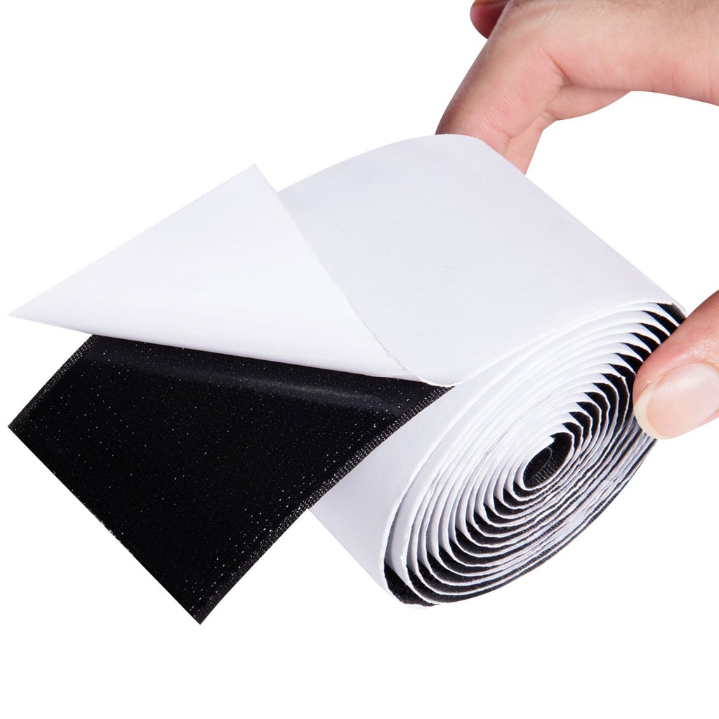 

50cm Perekat Strap Lebar 3cm 30mm Velcro Self Adhesive Hook Loop Tape Fastener Kasar dan Halus