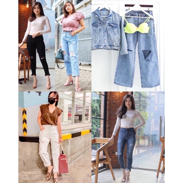 Ripped jeans hijab friendly & culotte ripped jeans | Shopee Indonesia